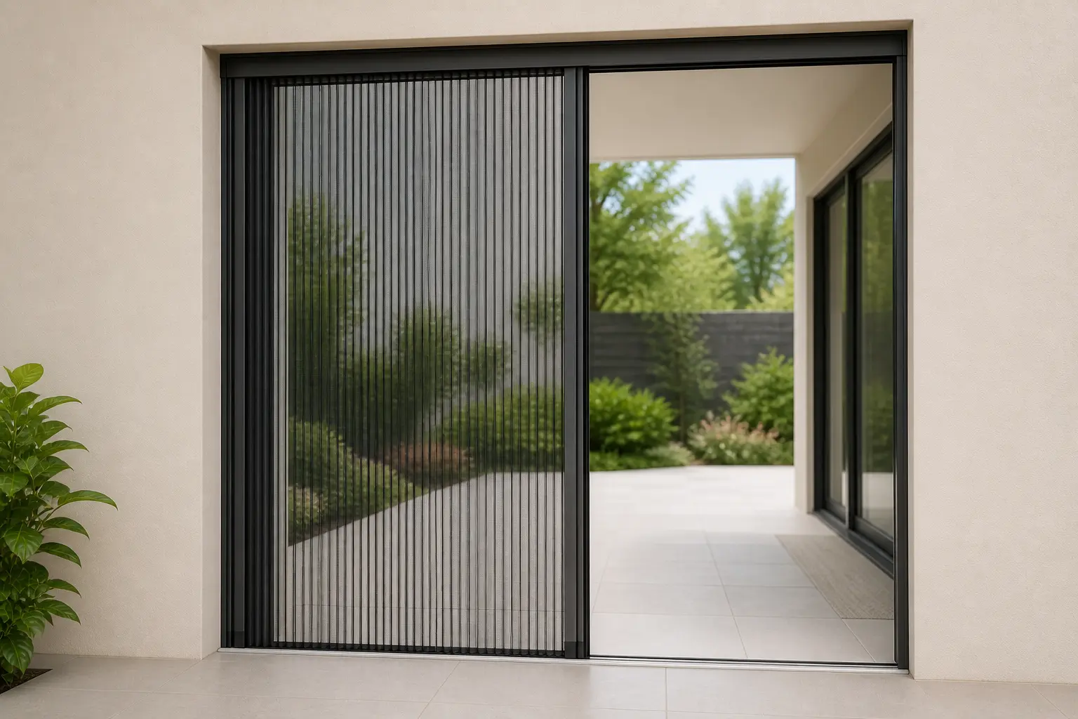 Barrier-free trackless pleated mosquito net