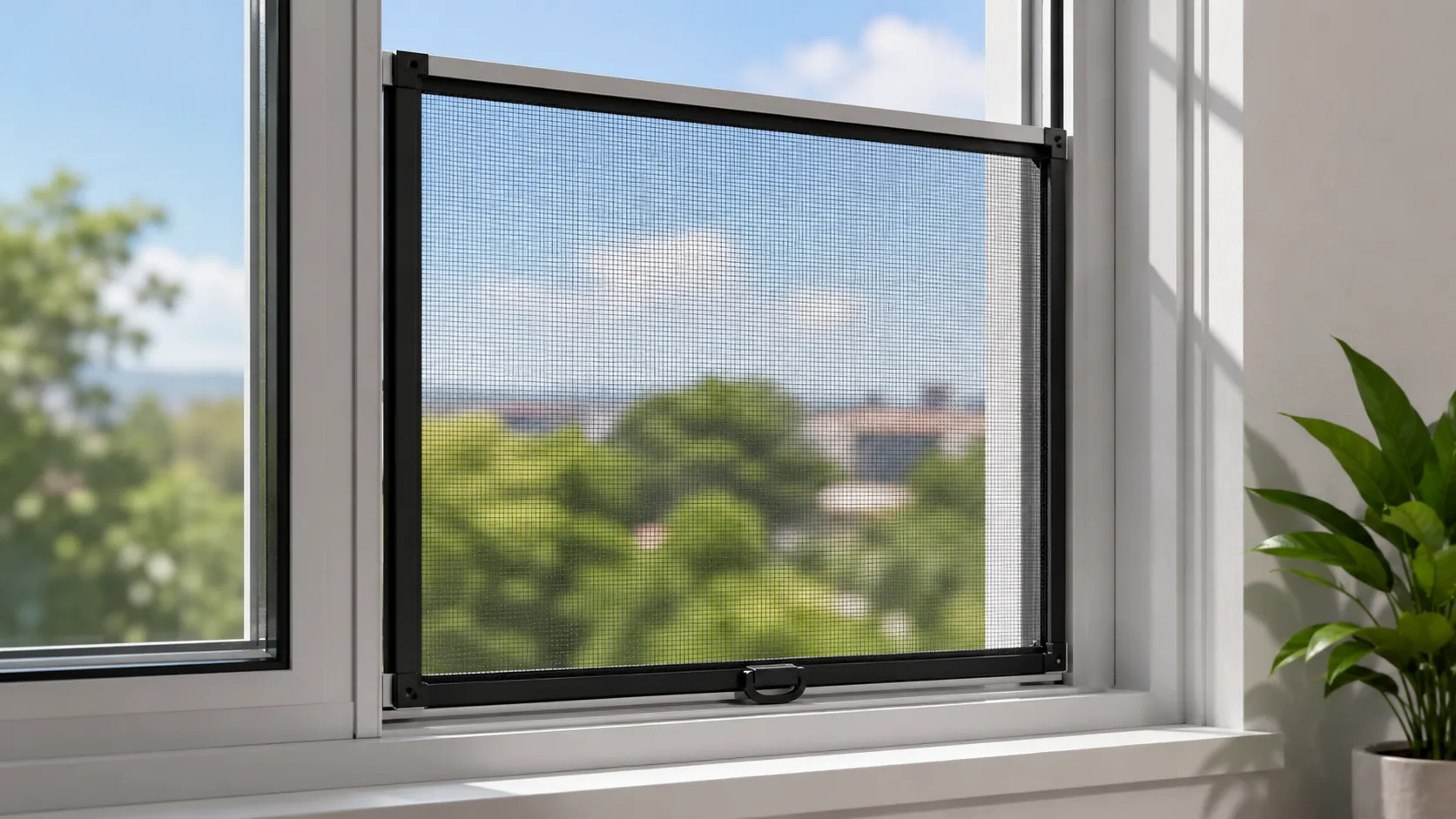 Sliding mosquito screen for windows Hyderabad — smooth glide aluminium track system