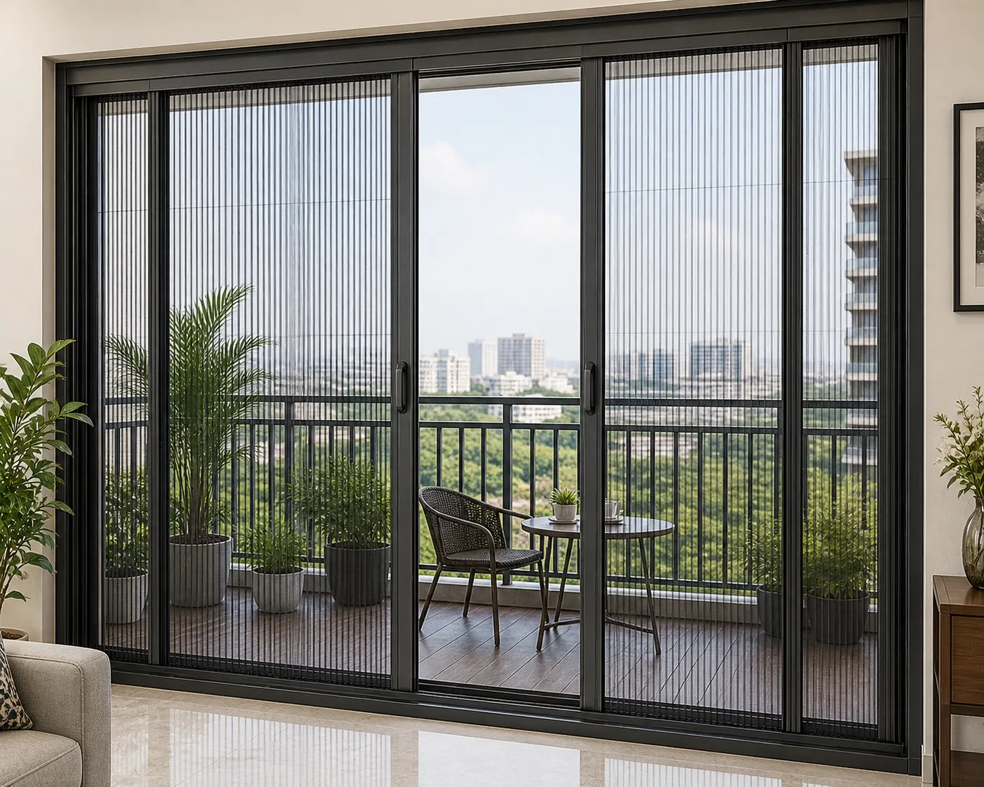 Metal pleated screen for balcony in Hyderabad